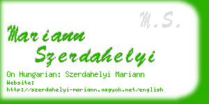 mariann szerdahelyi business card